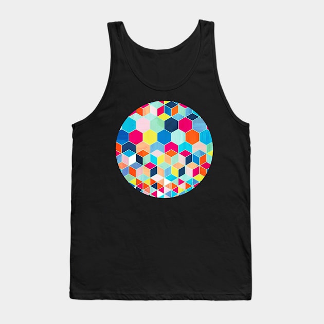 Super Bright Color Fun Hexagon Pattern Tank Top by micklyn